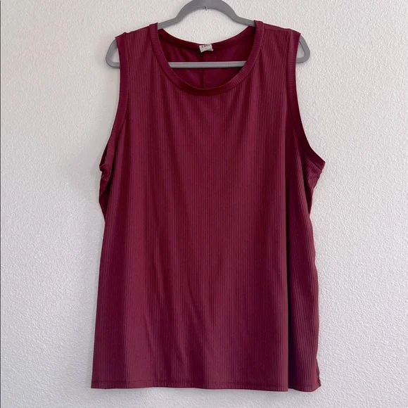 Sleeveless Burgundy Top, size 3X - Picture 1 of 4